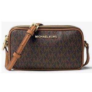 Micheal Kors Brown Bedford Double-zip Crossbody